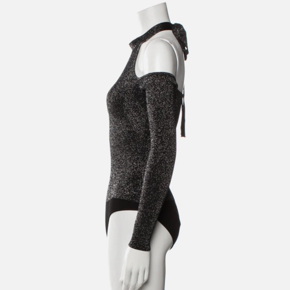CUSHNIE Mock Neck Women's Sweater Size: XS Brand New Black Shimmer - Picture 2 of 3